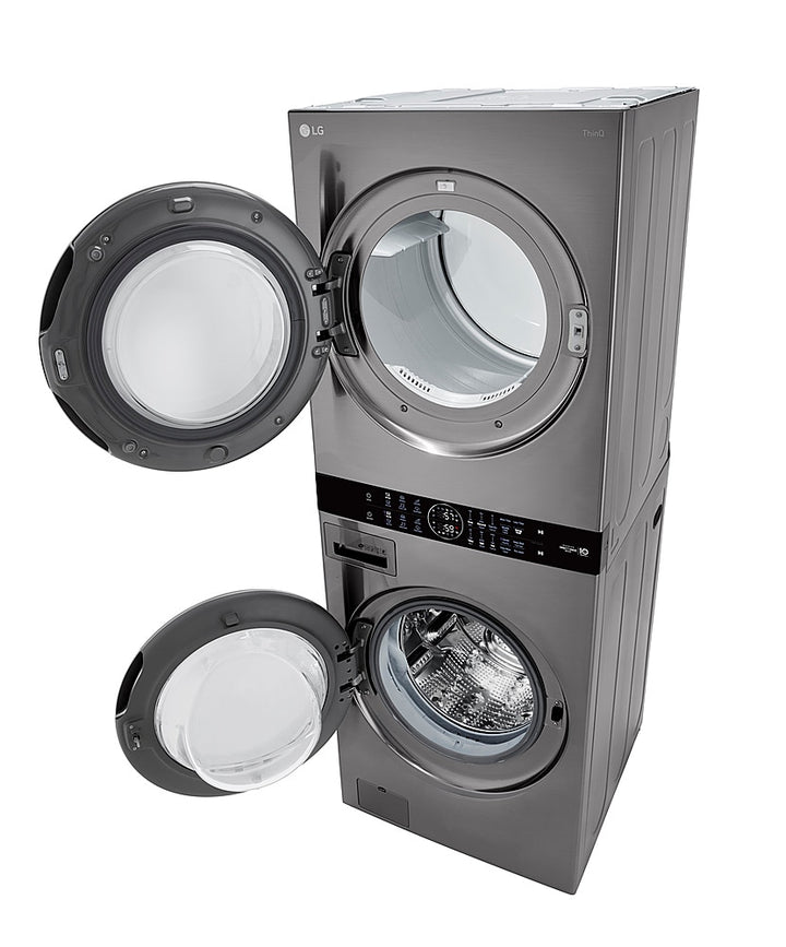 LG - 4.5 Cu. Ft. HE Smart Front Load Washer and 7.4 Cu. Ft. Gas Dryer WashTower with Built-In Intelligence - Graphite steel_6