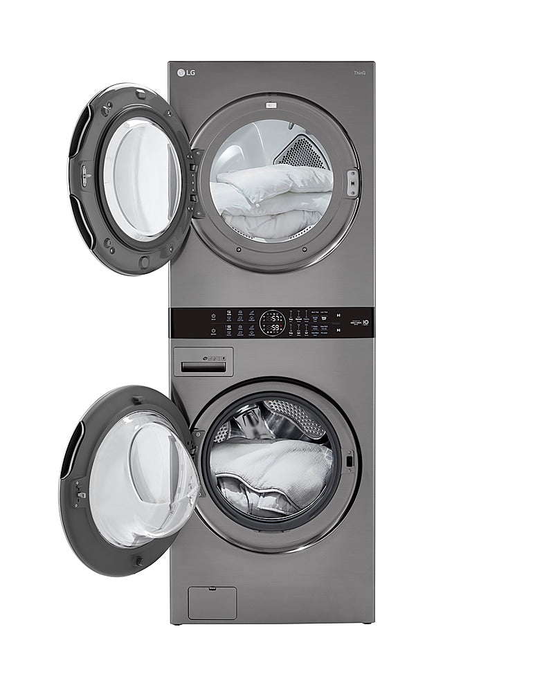 LG - 4.5 Cu. Ft. HE Smart Front Load Washer and 7.4 Cu. Ft. Gas Dryer WashTower with Built-In Intelligence - Graphite steel_2