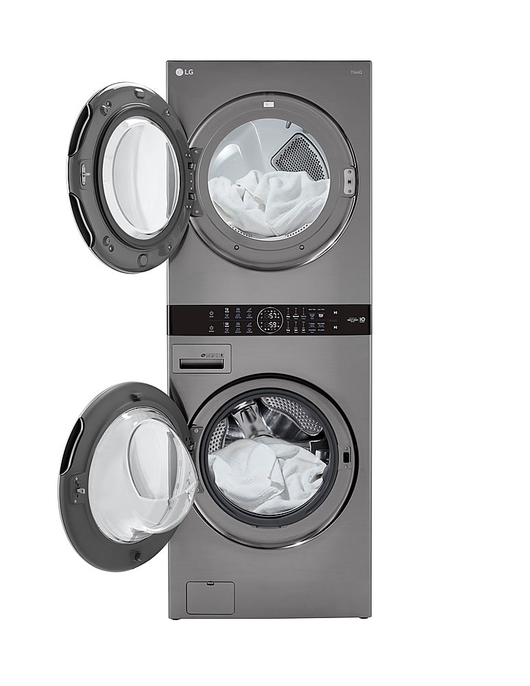 LG - 4.5 Cu. Ft. HE Smart Front Load Washer and 7.4 Cu. Ft. Gas Dryer WashTower with Built-In Intelligence - Graphite steel_19