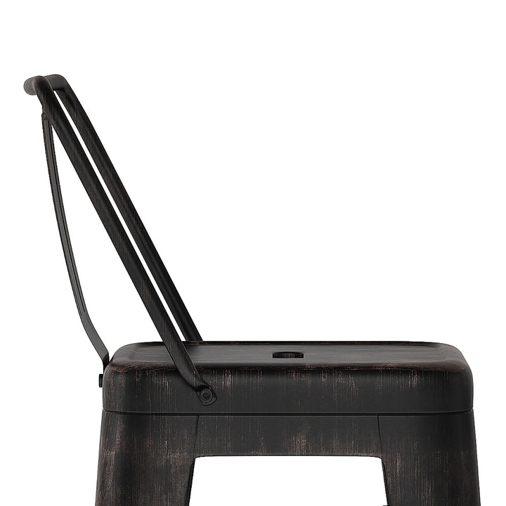Simpli Home - Rayne 30 inch Metal Bar Stool (Set of 2) - Distressed Black_4