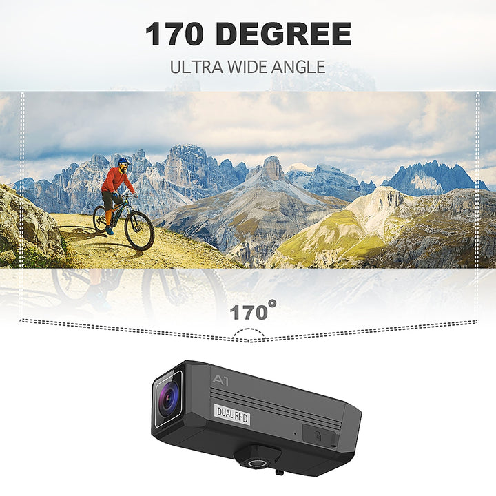 Rexing - A1 Front and Back 1080p Waterproof Action Camera with Wi-Fi - Black_7