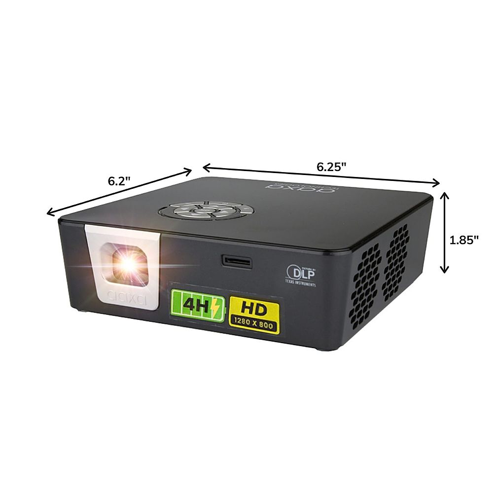 AAXA P6X Pico Projector, 4 Hour Battery, DLP 1080p Support, 30,000 Hours LED, 15000mah Powerbank, HDMI/USB/microSD Input - Gray/Black_2