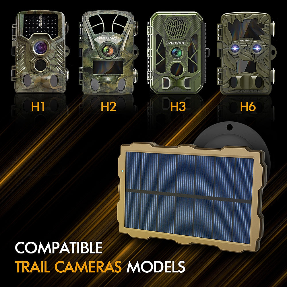 Solar Panel for Rexing H1, H1 Blackhawk, H2, H3, H6 Trail Camera - Green_10