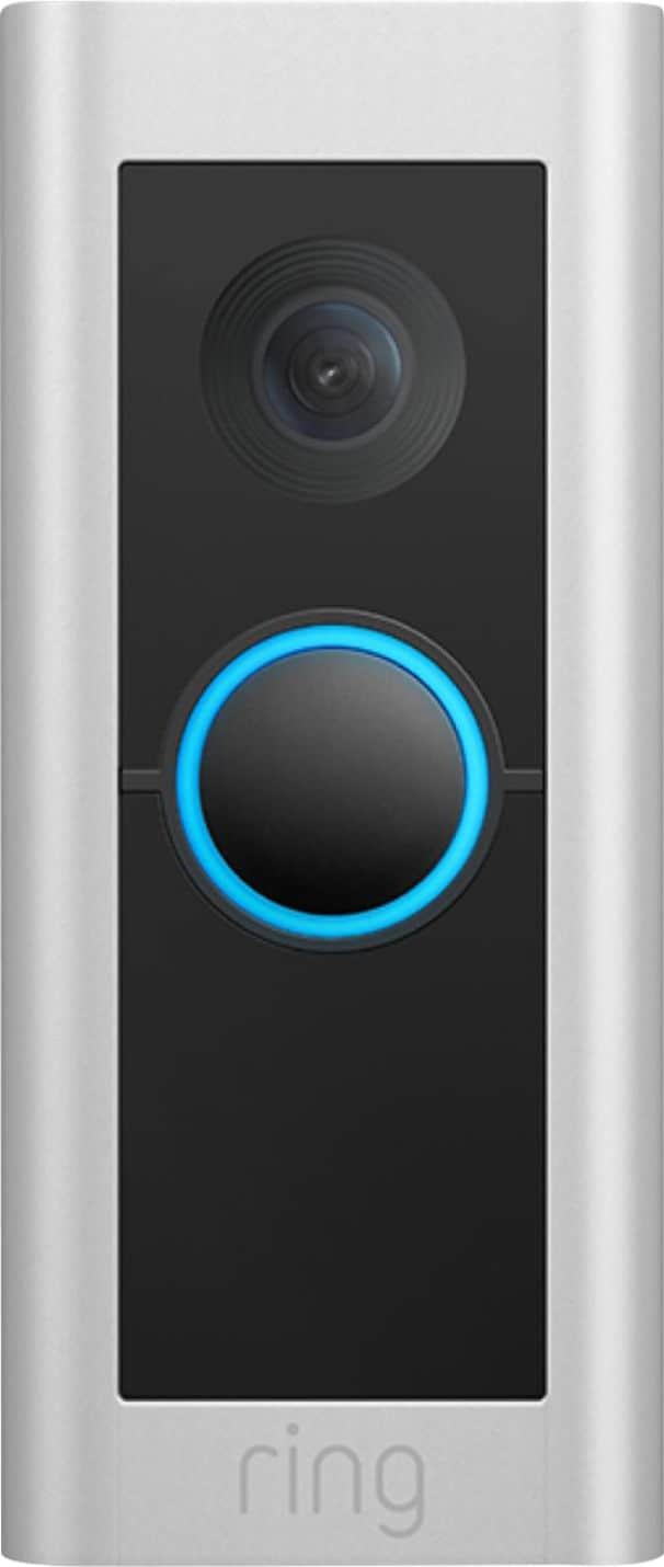 Ring - Video Doorbell Pro 2 Smart WiFi Video Doorbell Wired - Satin Nickel_0