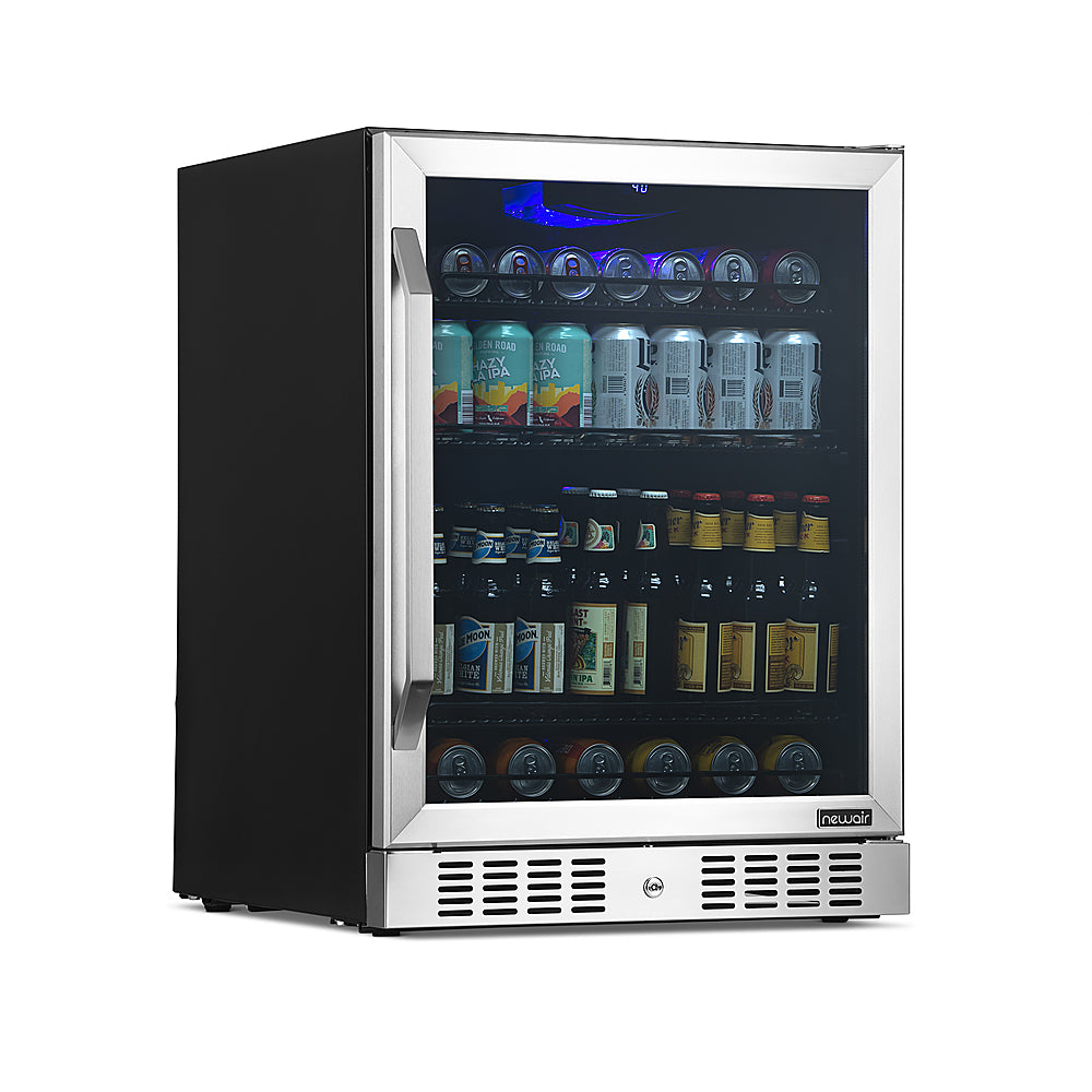 NewAir - 177-Can Beverage Fridge with Precision Digital Thermostat - Stainless steel_0
