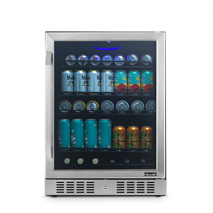 NewAir - 177-Can Beverage Fridge with Precision Digital Thermostat - Stainless steel_13