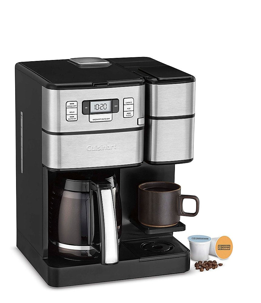 Cuisinart - Coffee Center Grind & Brew Plus 12-Cup Coffee Maker with Carafe and Single Serve Brewer - Black Stainless_0