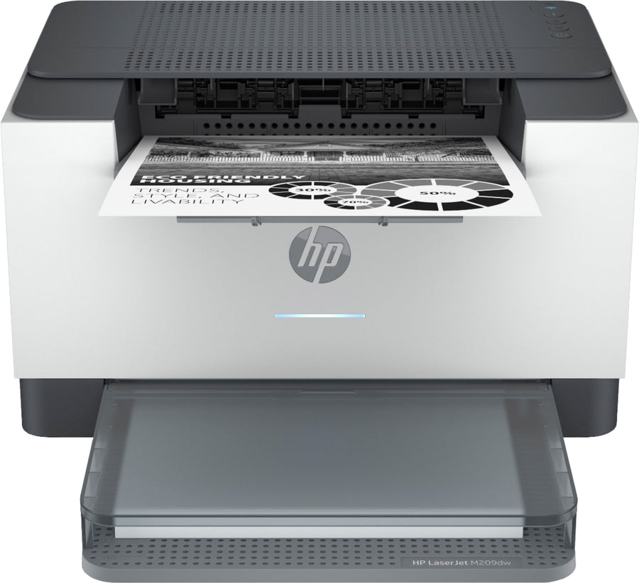 HP - LaserJet M209dw Wireless Black-and-White Laser Printer - White & Slate_0