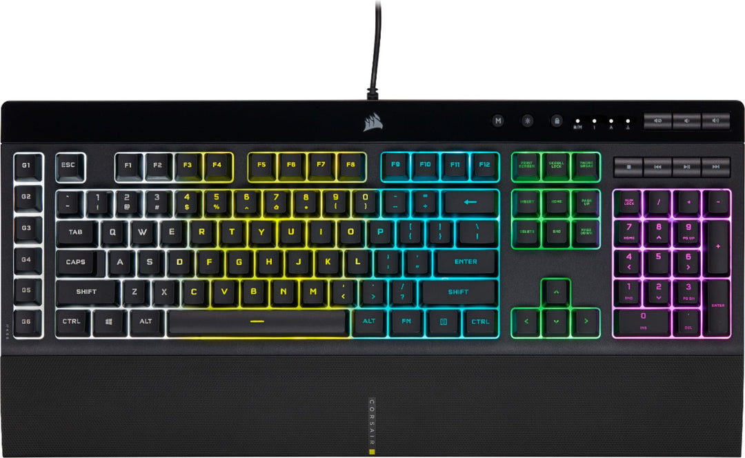 CORSAIR - K55 RGB Pro Full-size Wired Dome Membrane Gaming Keyboard with Elgato Stream Deck Software Integration - Black_1