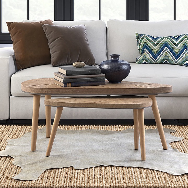 Adore Decor - Ivey Coffee Table, Set of 2 - Beige_3