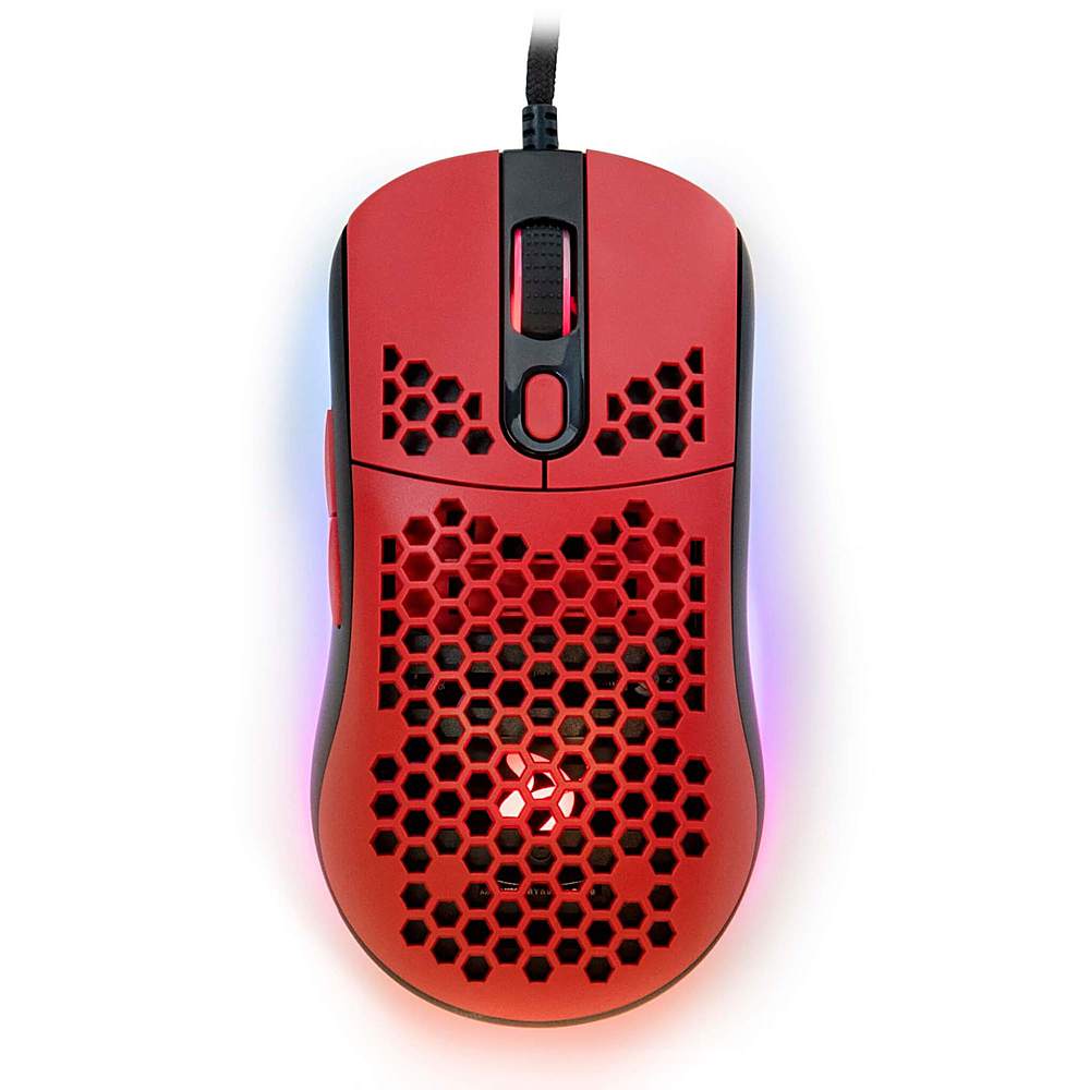 Arozzi - Favo Lightweight Wired Optical Gaming Mouse - Red_0