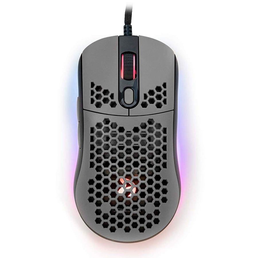 Arozzi - Favo AZ-FAVO-BKGY Lightweight Wired Optical Gaming Mouse - Gray_0