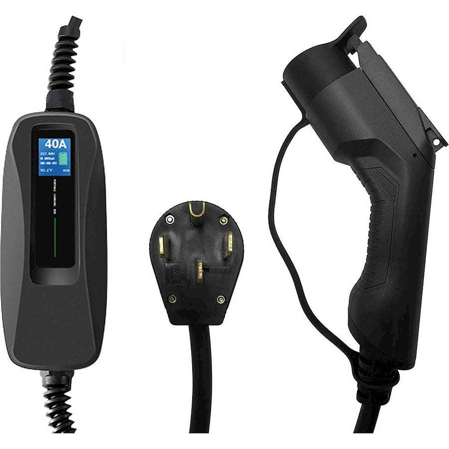 Lectron - 18' J1772 Electric Vehicle Charger with 40A EV NEMA 14-50 Plug - Black_0