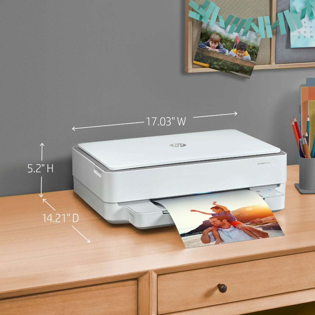 HP - ENVY 6055e Wireless Inkjet Printer with 6 months of Instant Ink Included with HP+ - White_5