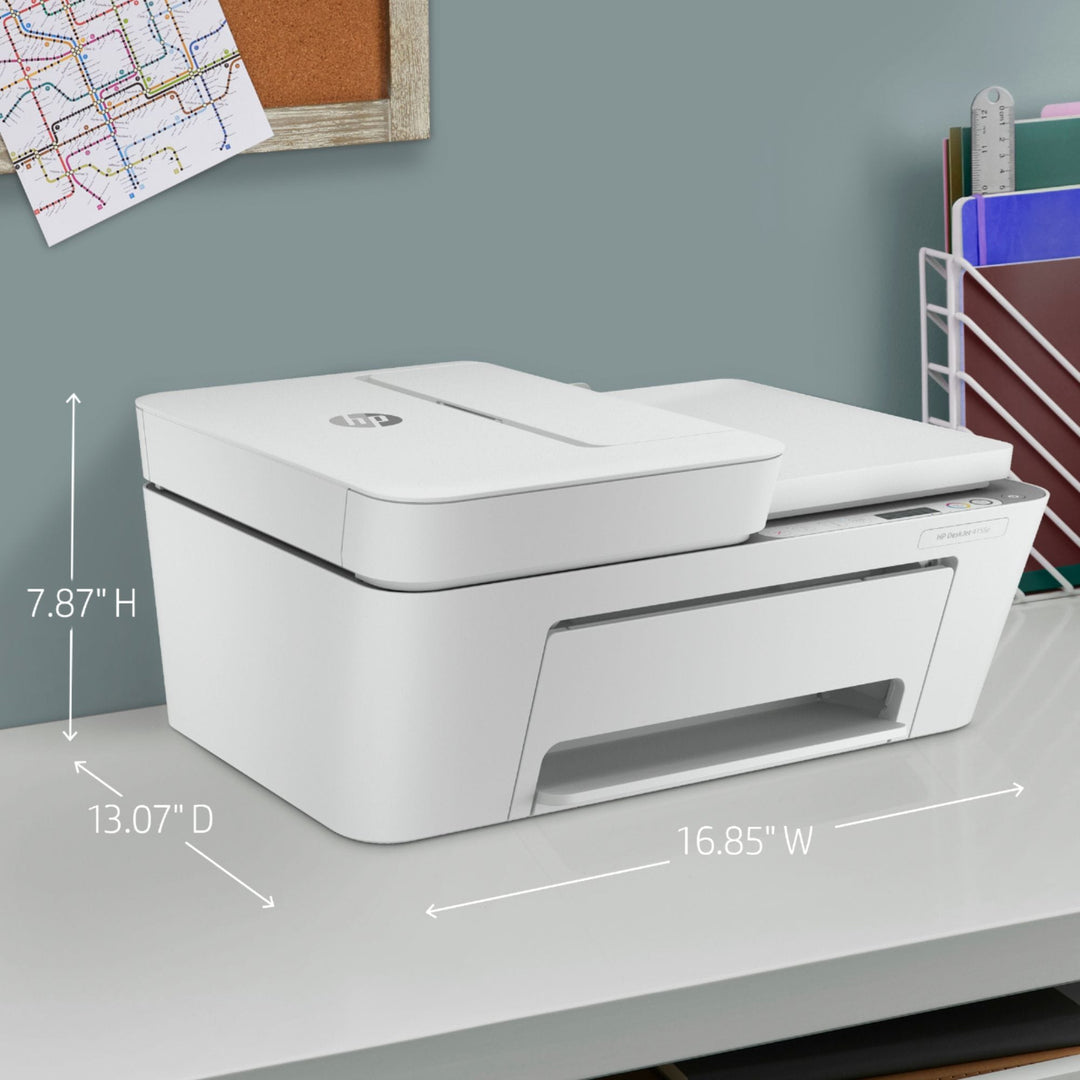 HP - DeskJet 4155e Wireless All-In-One Inkjet Printer with 6 months of Instant Ink Included with HP+ - White_5