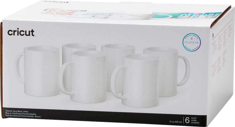 Cricut - Ceramic Mug Blank 15 oz/425 ml (6 ct) - White_1