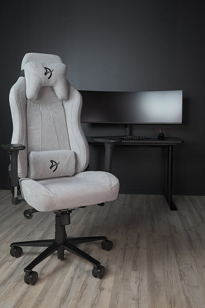 Arozzi - Vernazza Premium Soft Fabric Ergonomic Office/Gaming Chair - Light Grey_1