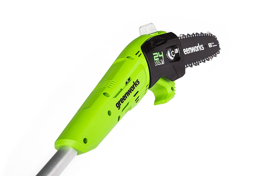 Greenworks - 8 in. 24-Volt Pole Saw (2.0Ah Battery and Charger Included) - Black/Green_0