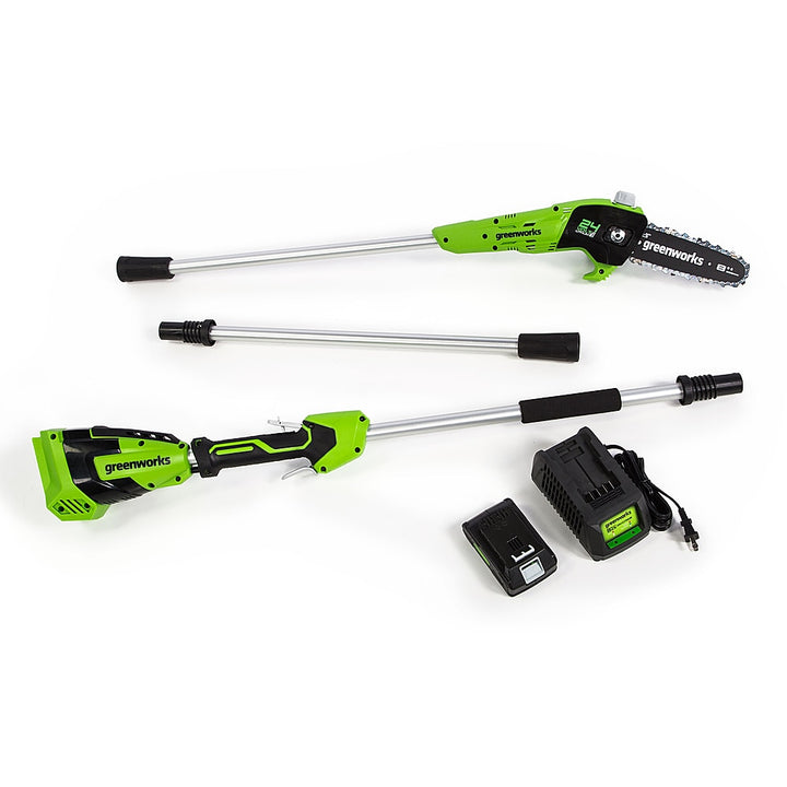 Greenworks - 8 in. 24-Volt Pole Saw (2.0Ah Battery and Charger Included) - Black/Green_4