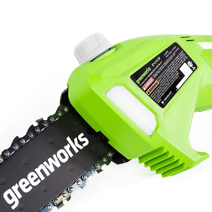 Greenworks - 8 in. 24-Volt Pole Saw (2.0Ah Battery and Charger Included) - Black/Green_2
