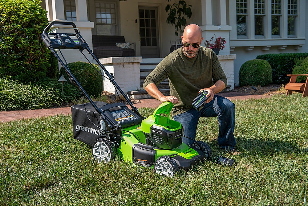 Greenworks - 21" 48-Volt (24V x 2) Self Propelled Cordless Walk Behind Lawn Mower (2 x 5.0Ah Batteries and Charger Included) - Green_12