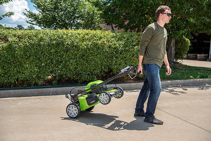 Greenworks - 21" 48-Volt (24V x 2) Self Propelled Cordless Walk Behind Lawn Mower (2 x 5.0Ah Batteries and Charger Included) - Green_11