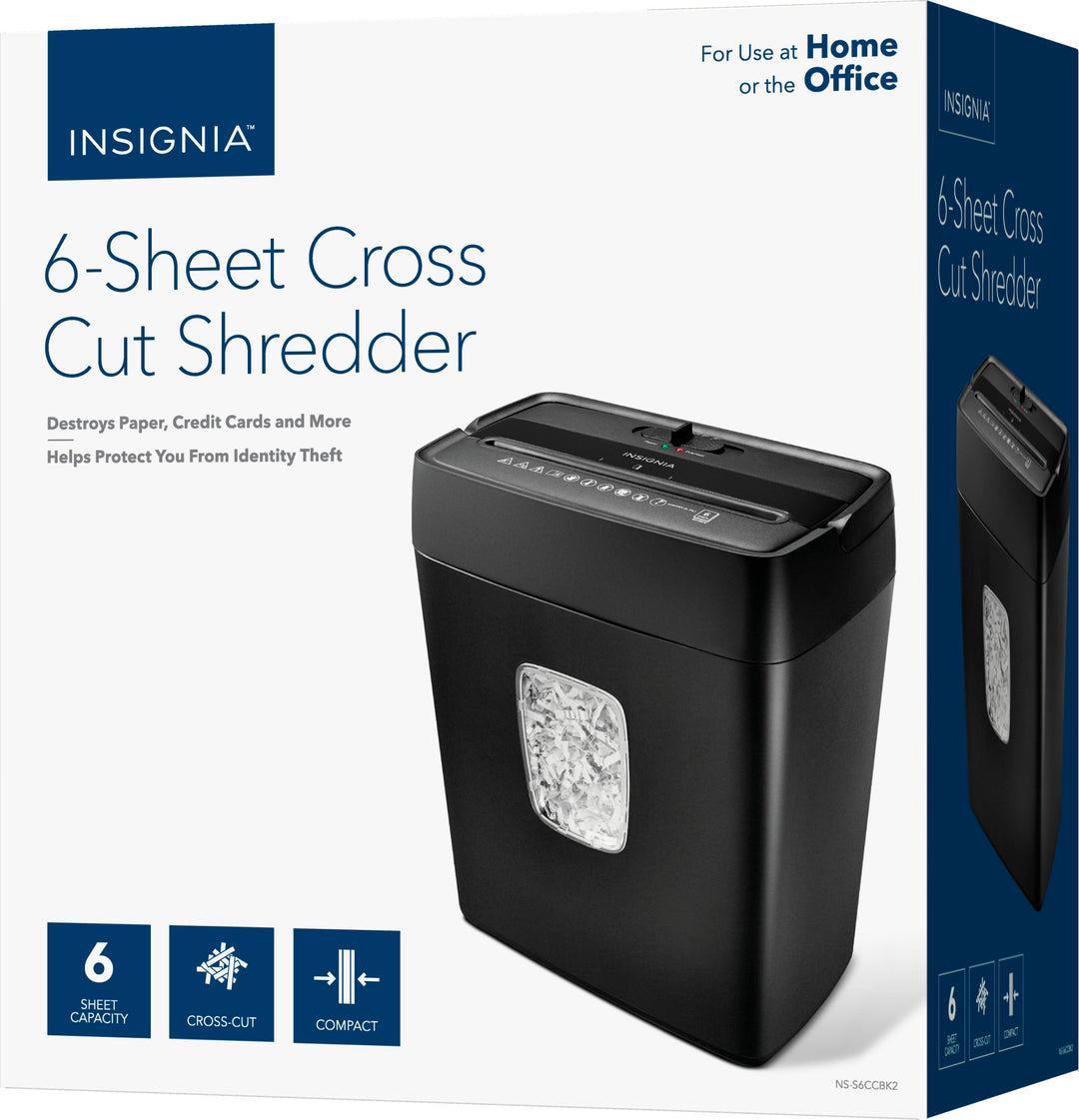 Insignia™ - 6-Sheet Crosscut Shredder - Black_1