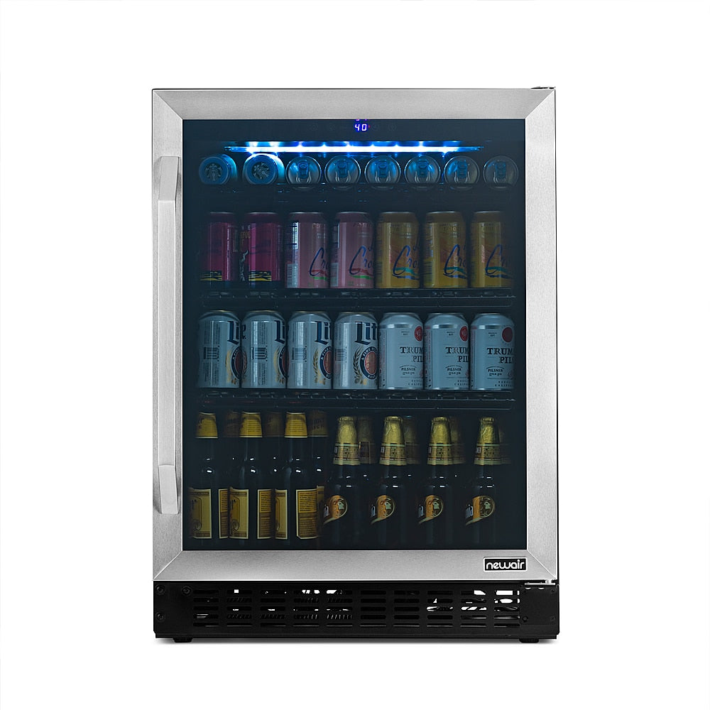 NewAir - 49-Bottle or 179-Can Wine and Beverage Cooler - Stainless steel_1