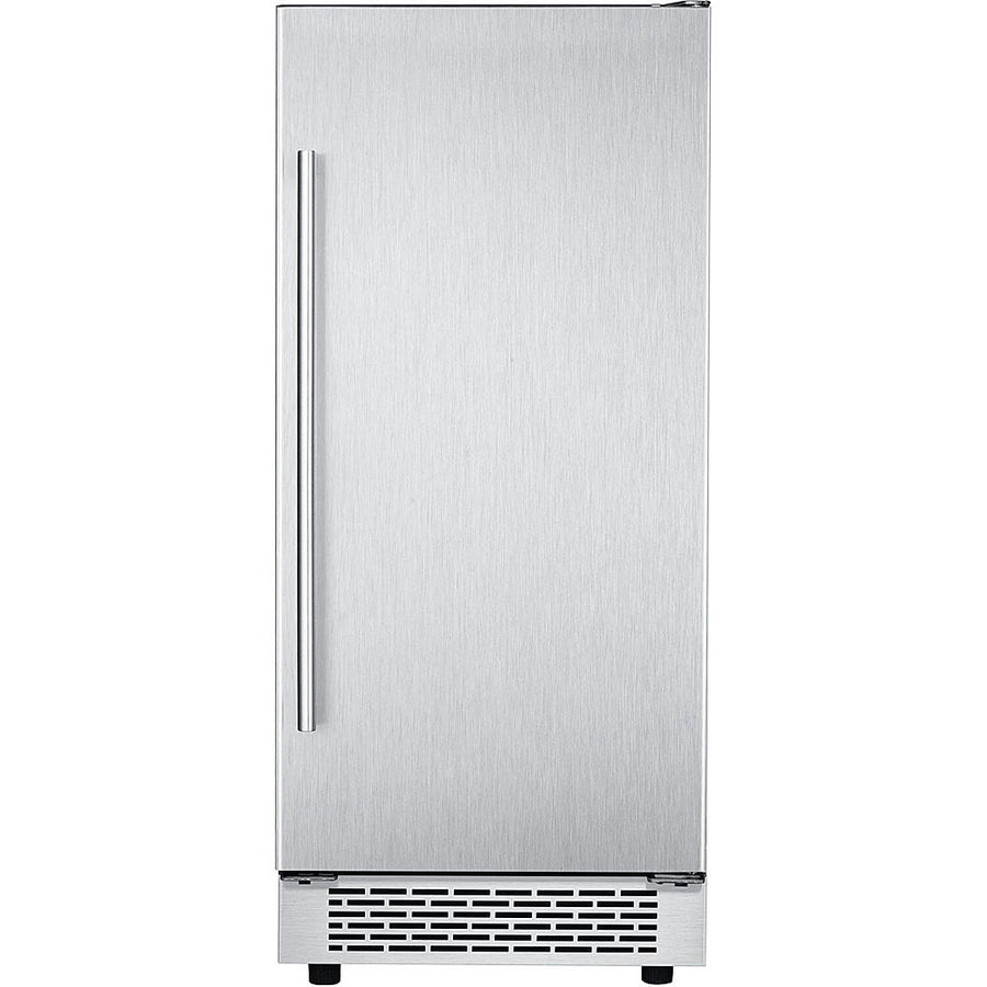 Hanover - Library Series 15" 32-Lb. Freestanding Icemaker with Reverible Door and Touch Controls - Silver_0