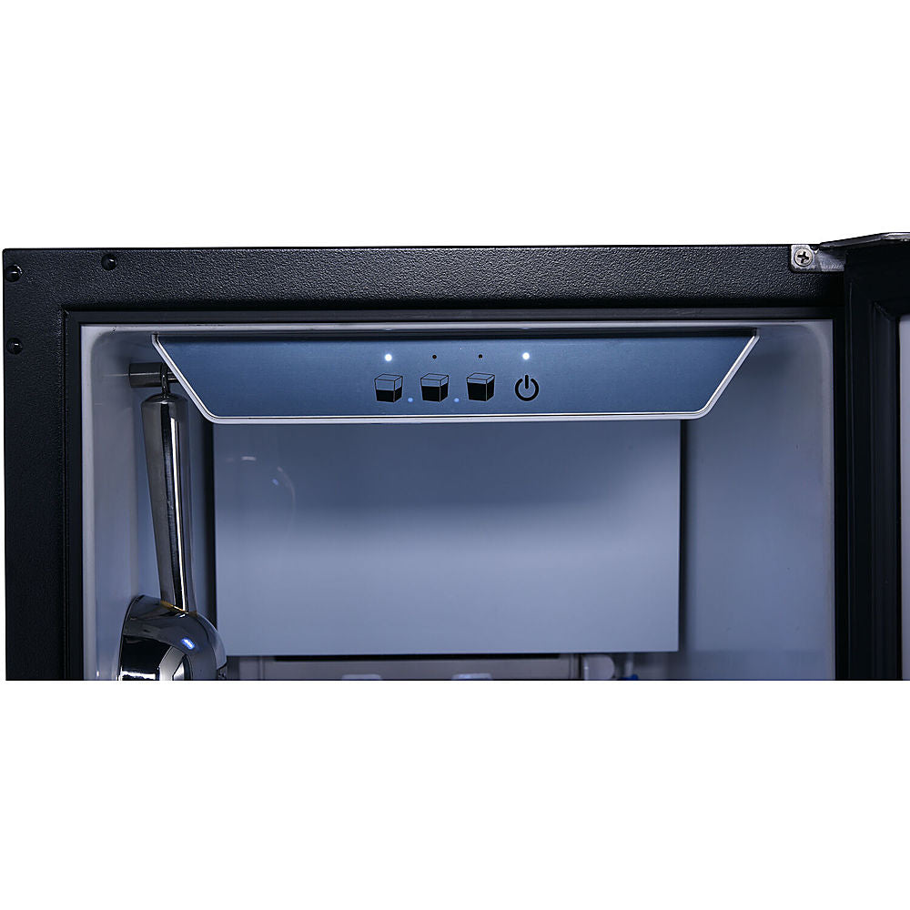 Hanover - Library Series 15" 32-Lb. Freestanding Icemaker with Reverible Door and Touch Controls - Silver_1
