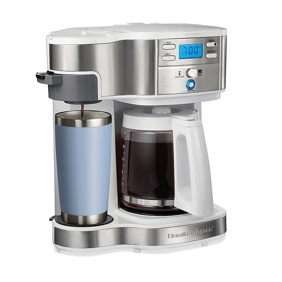 Hamilton Beach - 2-Way Programmable 12 Cup and Single-Serve Coffee Maker - WHITE_0
