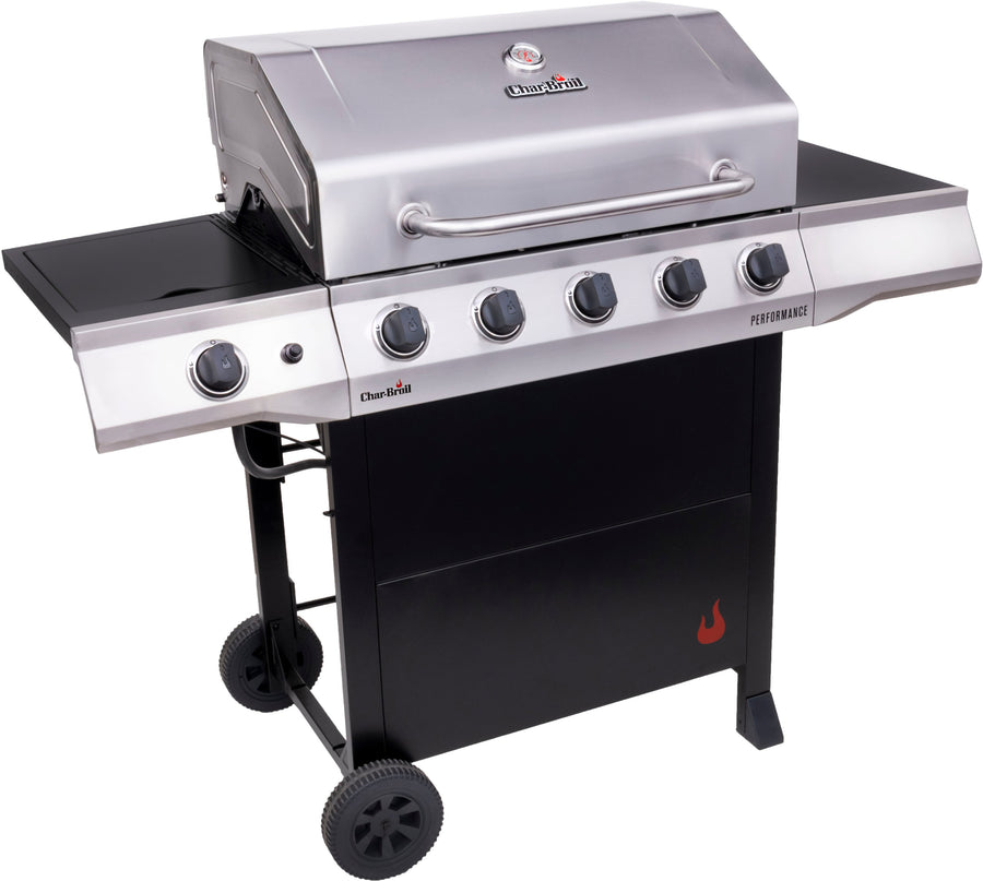 Char-Broil Performance Series 5-Burner Gas Grill with Cabinet - Stainless Steel and Black - Stainless Steel_0