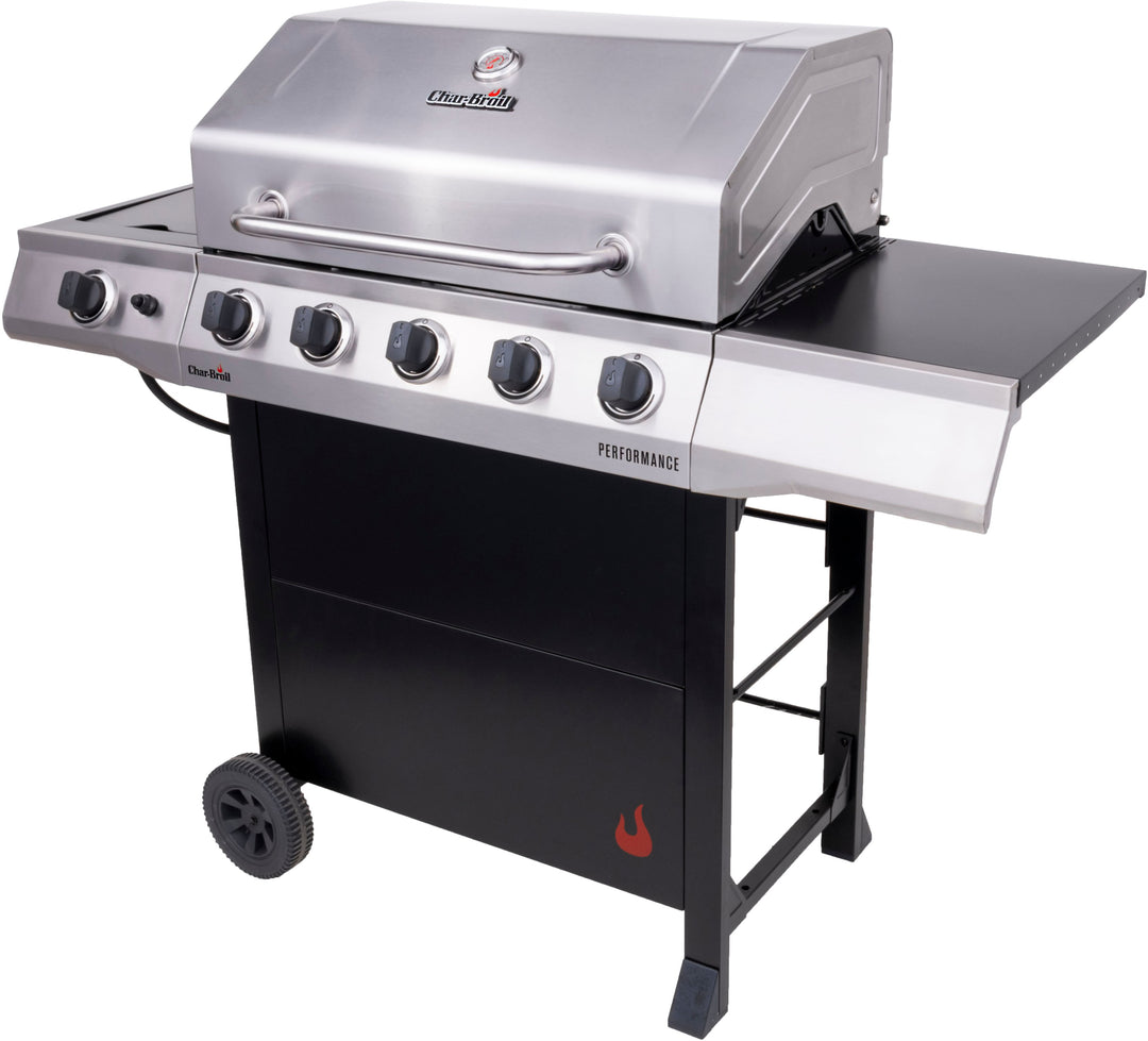 Char-Broil Performance Series 5-Burner Gas Grill with Cabinet - Stainless Steel and Black - Stainless Steel_1