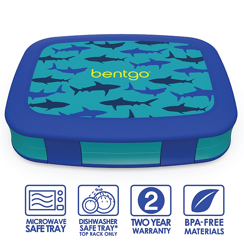 Bentgo - Kids Prints Shark Lunch Box - Blue/Teal_1