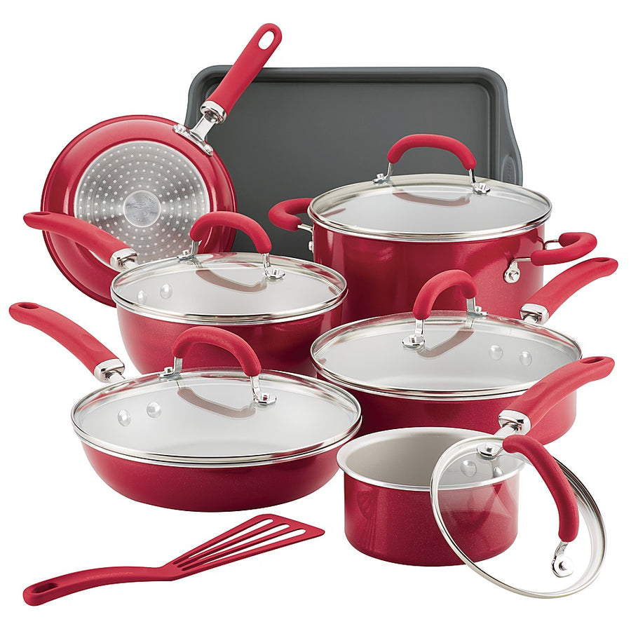 Rachael Ray - Create Delicious 13-Piece Cookware Set - Red Shimmer_0