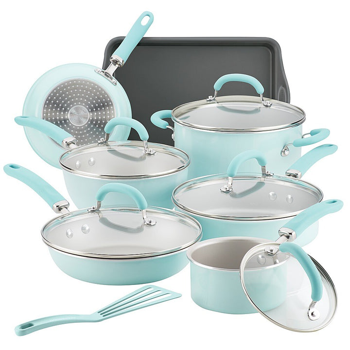 Rachael Ray - Create Delicious 13-Piece Cookware Set - Light Blue Shimmer_8
