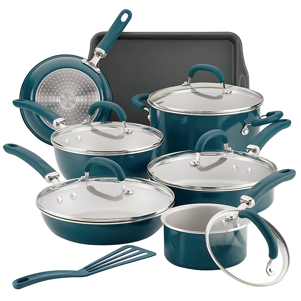Rachael Ray - Create Delicious 13-Piece Cookware Set - Teal Shimmer_7