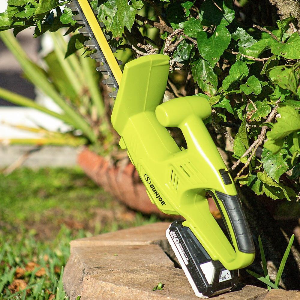 Sun Joe - 24V-HT18-CT 24-Volt iON+ Cordless Handheld Hedge Trimmer | 5/8" | Tool Only - Green_1
