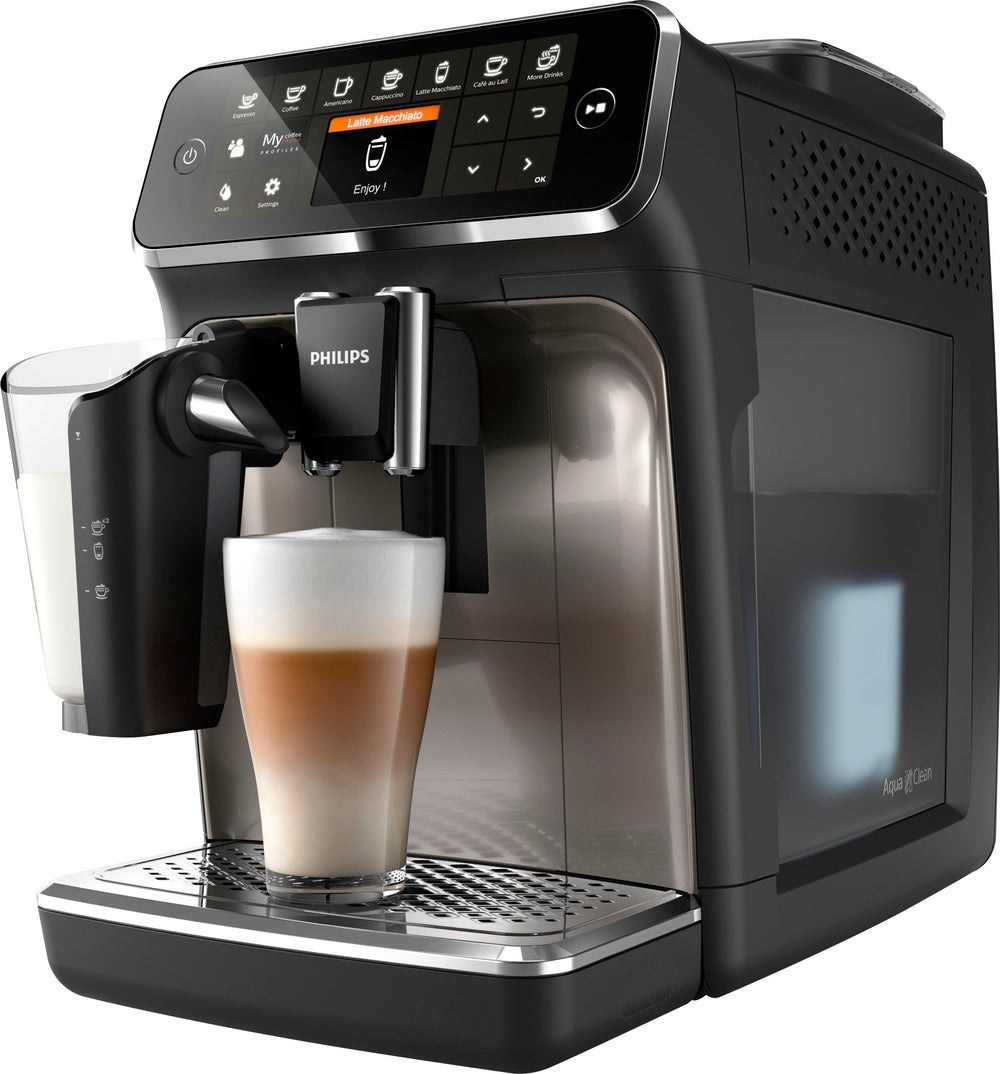 Philips 4300 Series Fully Automatic Espresso Machine with LatteGo Milk Frother, 8 Coffee Varieties - Black_1