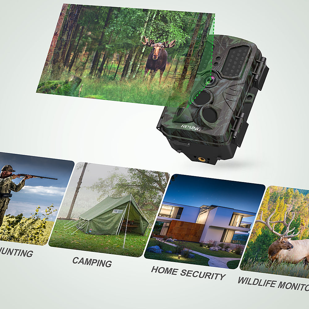 Rexing - H1 Blackhawk Trail Camera with Day and Night Ultra Fast Motion Detection - Green_8