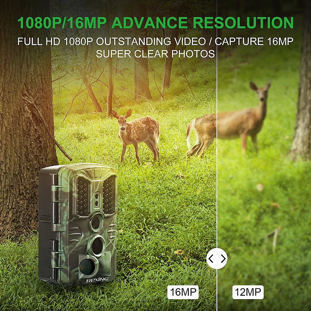 Rexing - H1 Blackhawk Trail Camera with Day and Night Ultra Fast Motion Detection - Green_9