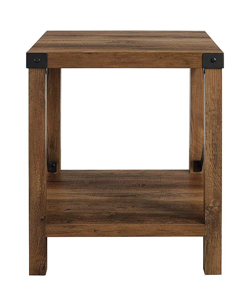 Walker Edison - Rustic Side Table - Rustic Oak_0
