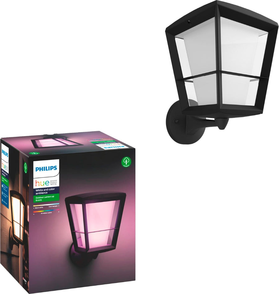 Philips - Hue White and Color Ambiance Econic Outdoor Wall Light - Black_0