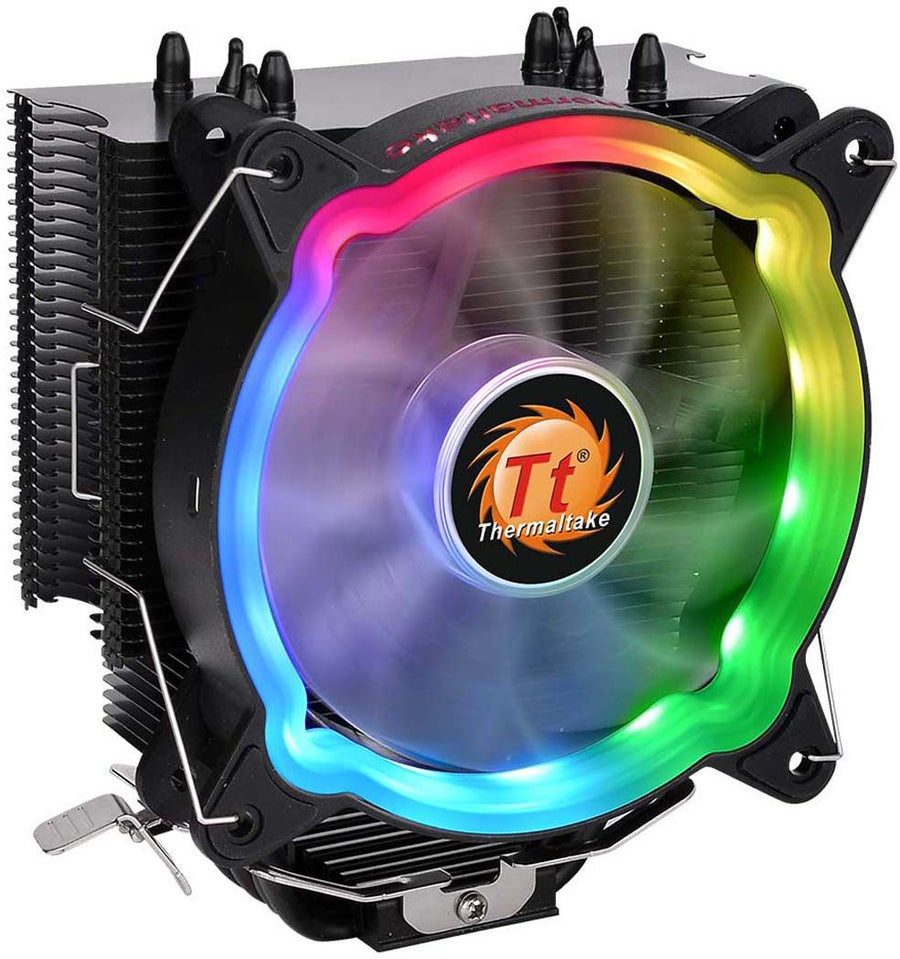 Thermaltake - UX200 5V Motherboard ARGB Sync 16.8 Million Colors 15 Addressable LED Intel/AMD Universal CPU Cooler - Black_0