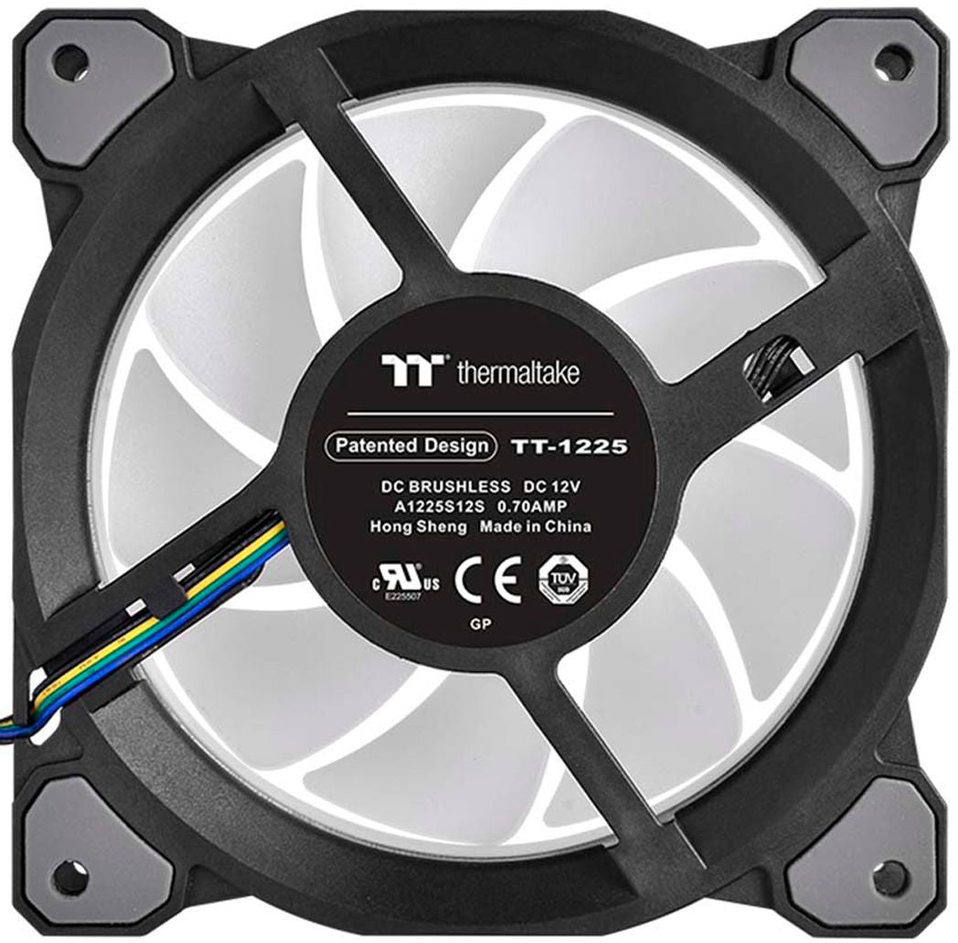 Thermaltake - Riing Quad 140mm 16.8 Million RGB Color 4 Light Rings 54 Addressable LED 9 Blades Hydraulic Bearing Case Fan - Black_3