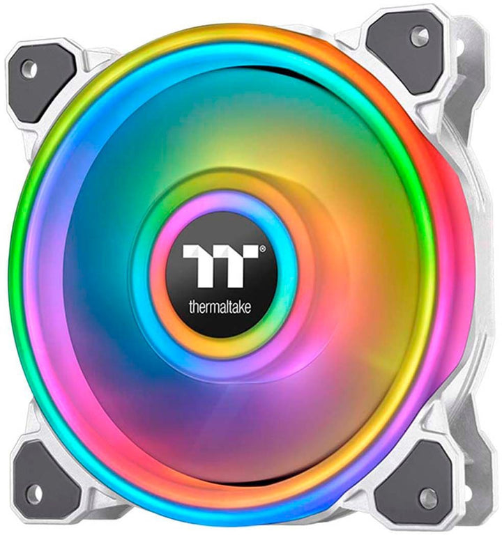 Thermaltake - Riing Quad 140mm 16.8M RGB Color 4 Light Rings 54 Addressable LED 9 Blades Hydraulic Bearing White Case Fan - White_4