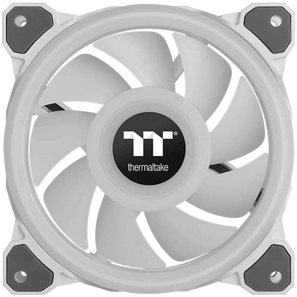 Thermaltake - Riing Quad 140mm 16.8M RGB Color 4 Light Rings 54 Addressable LED 9 Blades Hydraulic Bearing White Case Fan - White_5