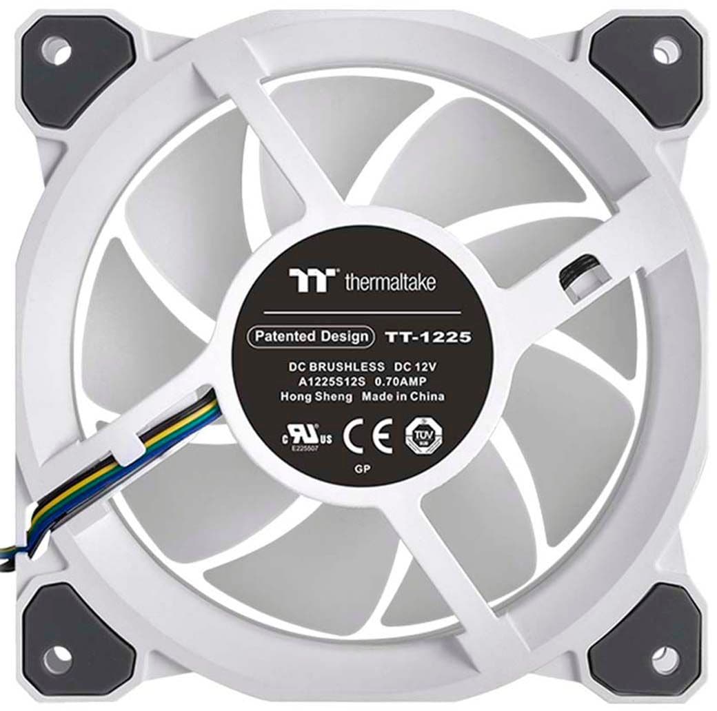 Thermaltake - Riing Quad 140mm 16.8M RGB Color 4 Light Rings 54 Addressable LED 9 Blades Hydraulic Bearing White Case Fan - White_2