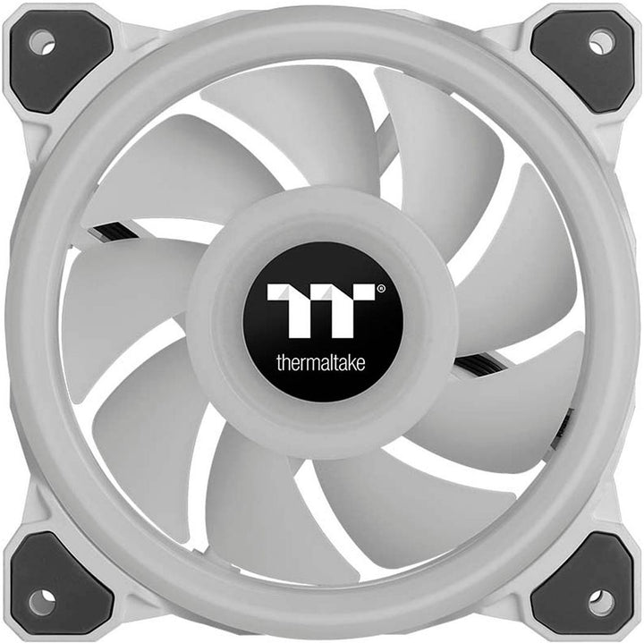 Thermaltake - Riing Quad 120mm 16.8M RGB Color 4 Light Rings 54 Addressable LED 9 Blades Hydraulic Bearing White Case Fan - White_2