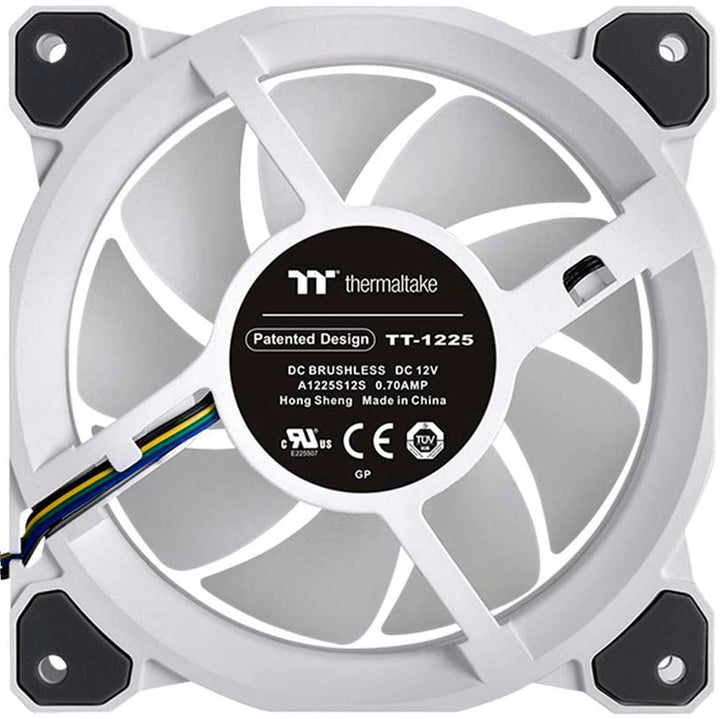 Thermaltake - Riing Quad 120mm 16.8M RGB Color 4 Light Rings 54 Addressable LED 9 Blades Hydraulic Bearing White Case Fan - White_3